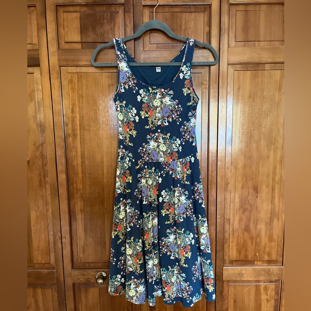 Uniqlo- Blue Floral  Skater Dress